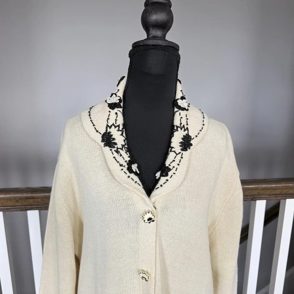 Storybook Knits Sweater Women 1X Long Floral Cardigan Open Front Forever Famous - Picture 3 of 14